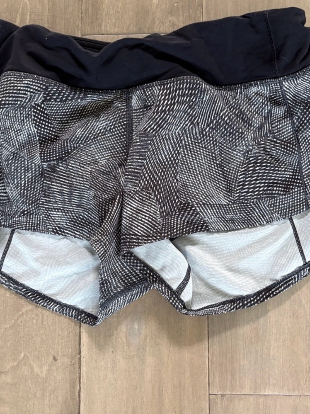 Black and White Patterned Women’s Athletic Shorts